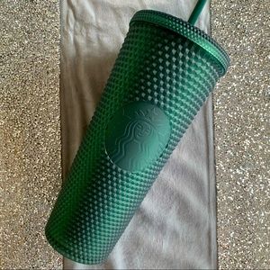 BNWT! 💚 Starbucks Green Emerald Jelly Soft Touch Studded Venti Cold Cup Tumbler